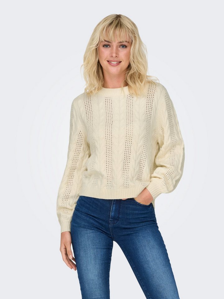 ONLY Strickpullover Strick Rundhals Langarm regular fit ONLRUBINA LS CABLE O-NECK KNT NOOS von ONLY