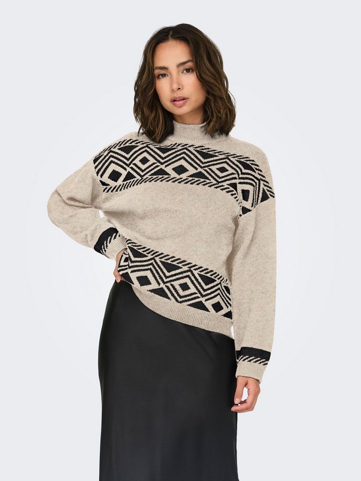 ONLY Strickpullover Strickpullover Rundhals langarm tiefe Schultern ONLVICTORIA L/S PULLOVER KNT NOOS von ONLY