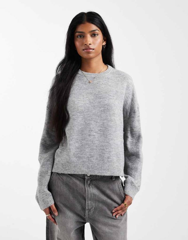 ONLY - Relaxed-Fit-Strickpullover in Mittelgrau von ONLY