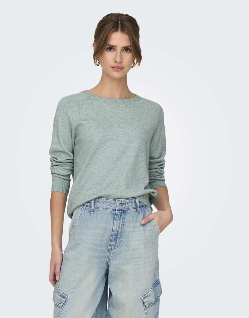 ONLY - Strickpullover in meliertem Mittelgrau von ONLY