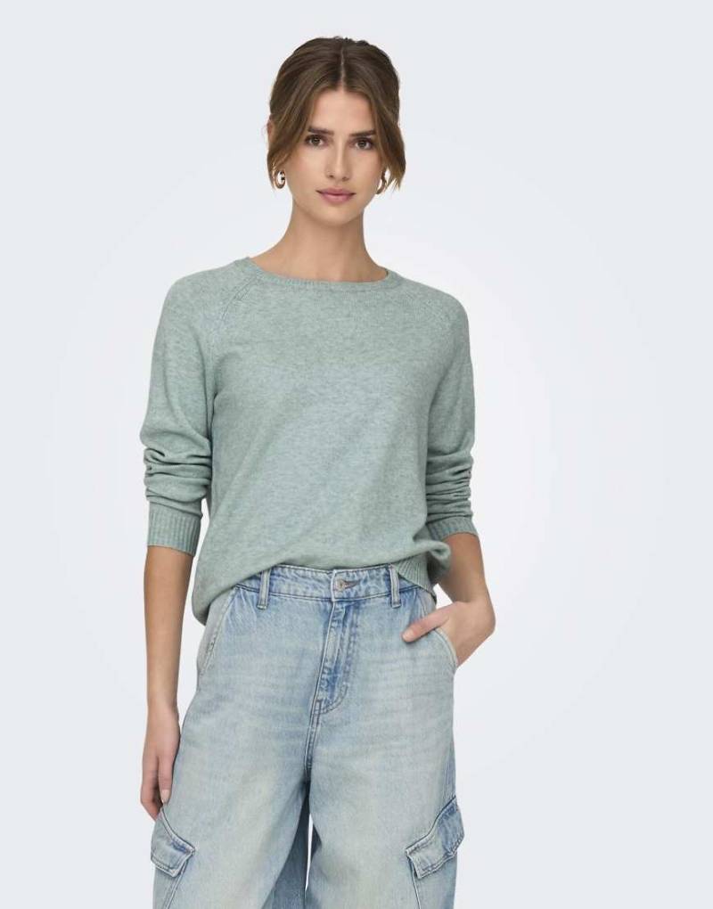 ONLY - Strickpullover in meliertem Mittelgrau von ONLY