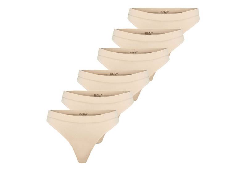 ONLY String Damen String 6er Pack Polyamid (Packung, 6er Pack) von ONLY
