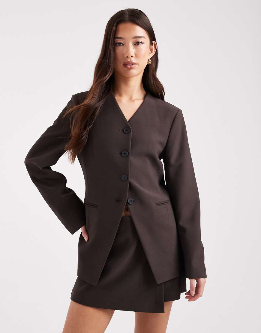 ONLY - Strukturierter Blazer in Braun, Kombiteil-Brown von ONLY