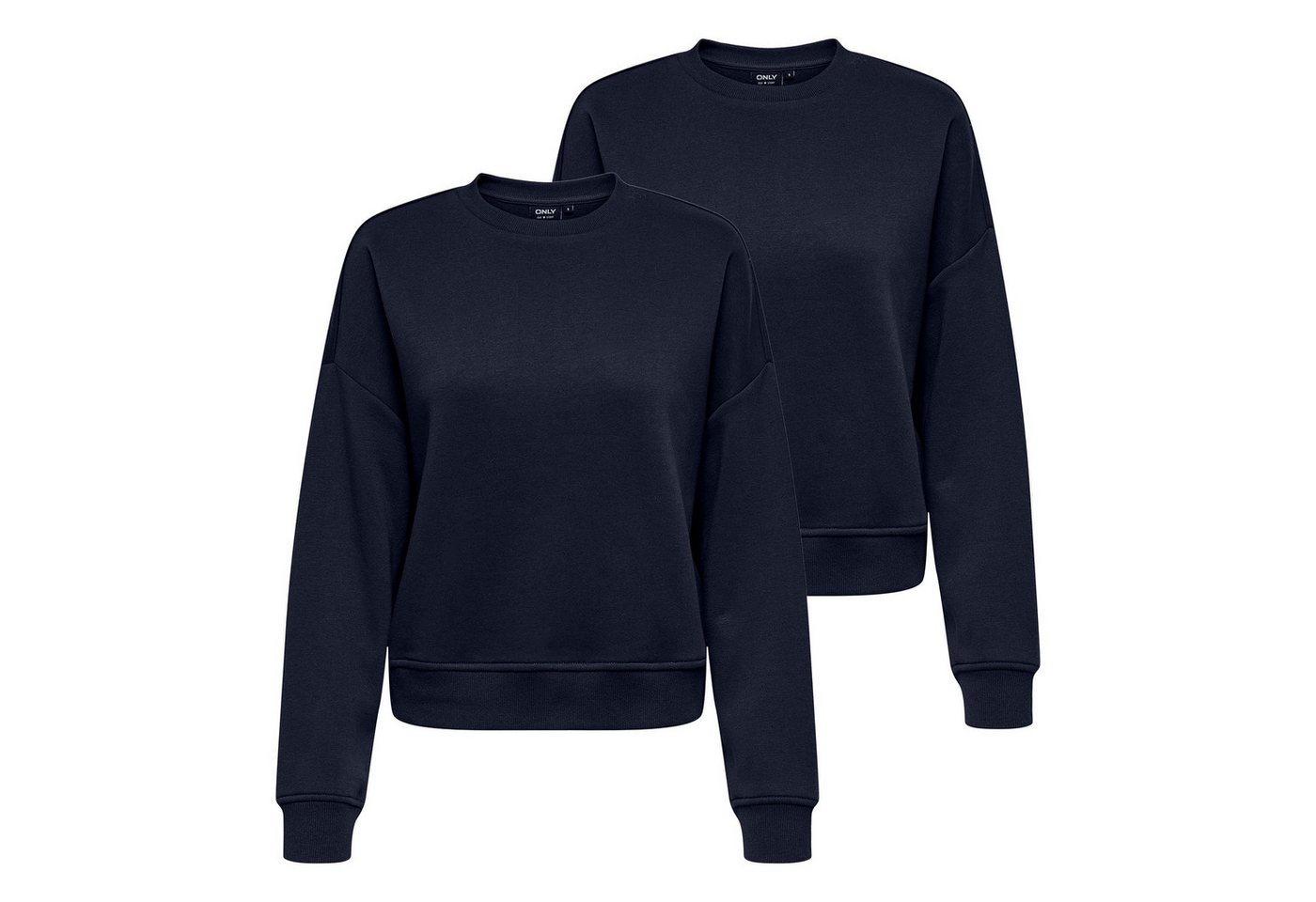 ONLY Sweater Damen Sweatshirt 2er Pack Baumwolle (2er Pack, 2er Pack) von ONLY