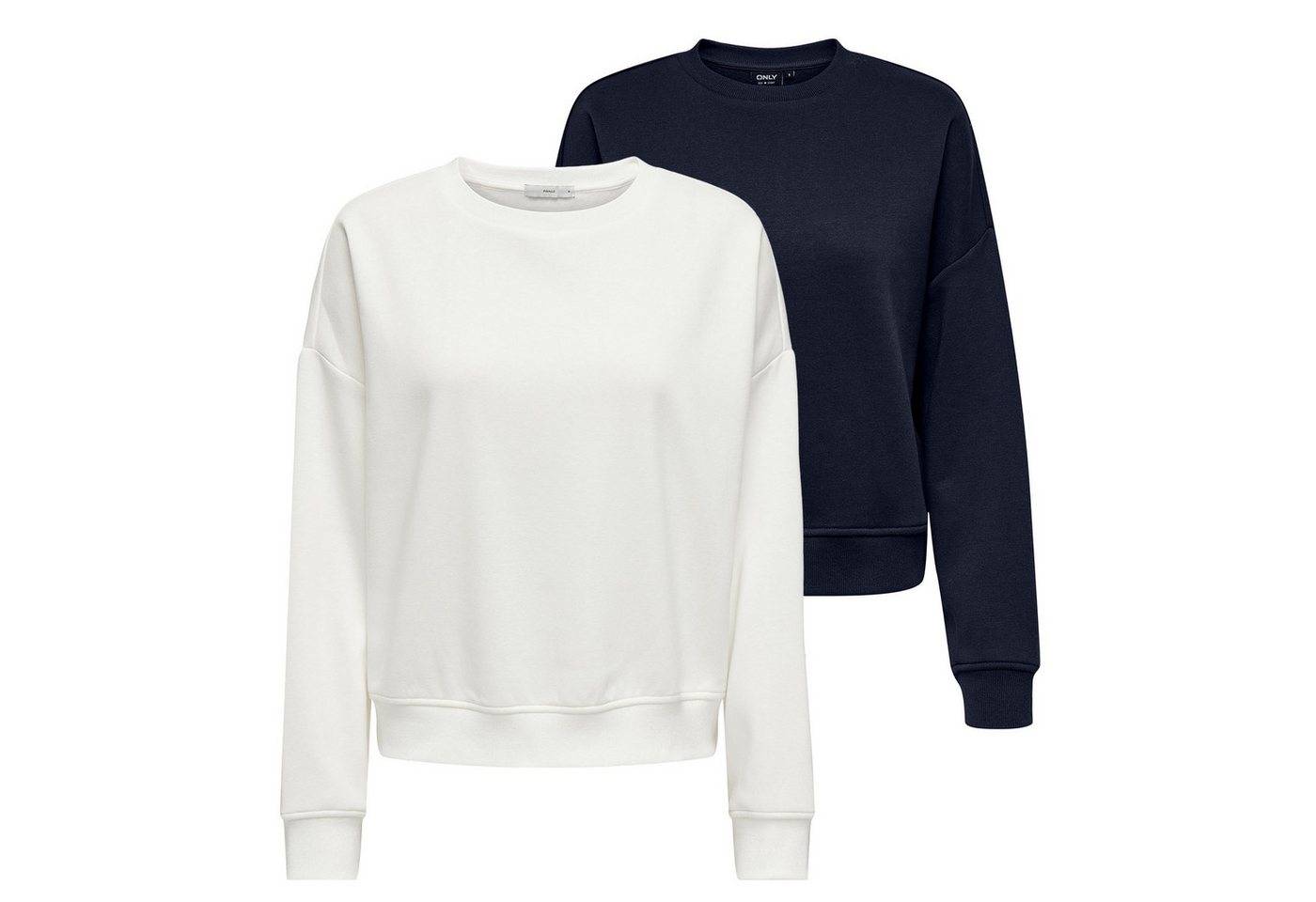 ONLY Sweater Damen Sweatshirt 2er Pack Baumwolle (2er Pack, 2er Pack) von ONLY