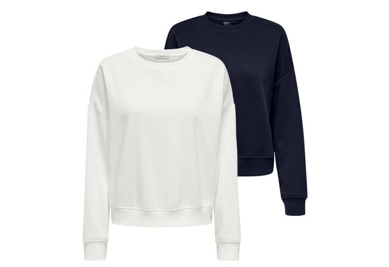 ONLY Sweater Damen Sweatshirt 2er Pack Baumwolle (2er Pack, 2er Pack) von ONLY