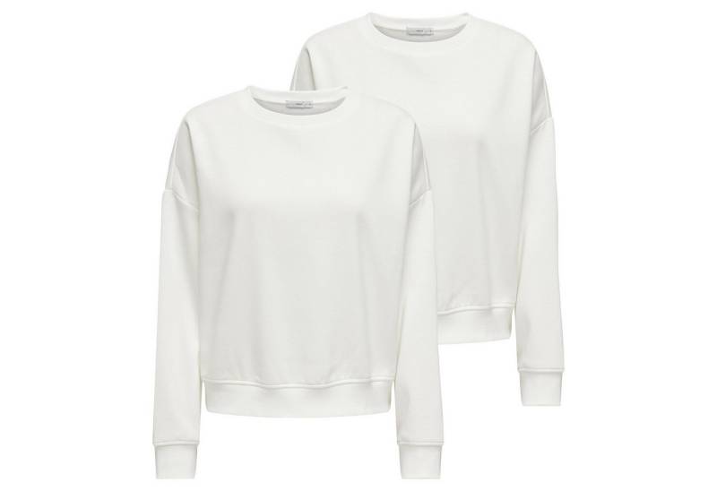 ONLY Sweater Damen Sweatshirt 2er Pack Baumwolle (2er Pack, 2er Pack) von ONLY