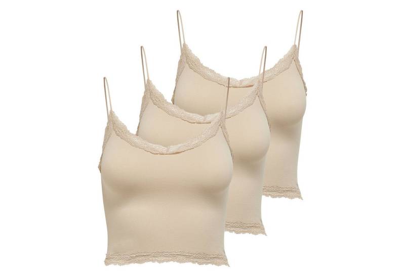 ONLY T-Shirt Damen T-Shirt 3er Pack Polyamid (Packung, 3er Pack) von ONLY