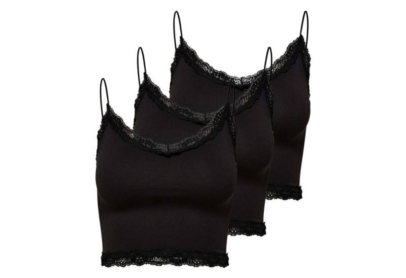 ONLY T-Shirt Damen T-Shirt 3er Pack Polyamid (Packung, 3er Pack) von ONLY