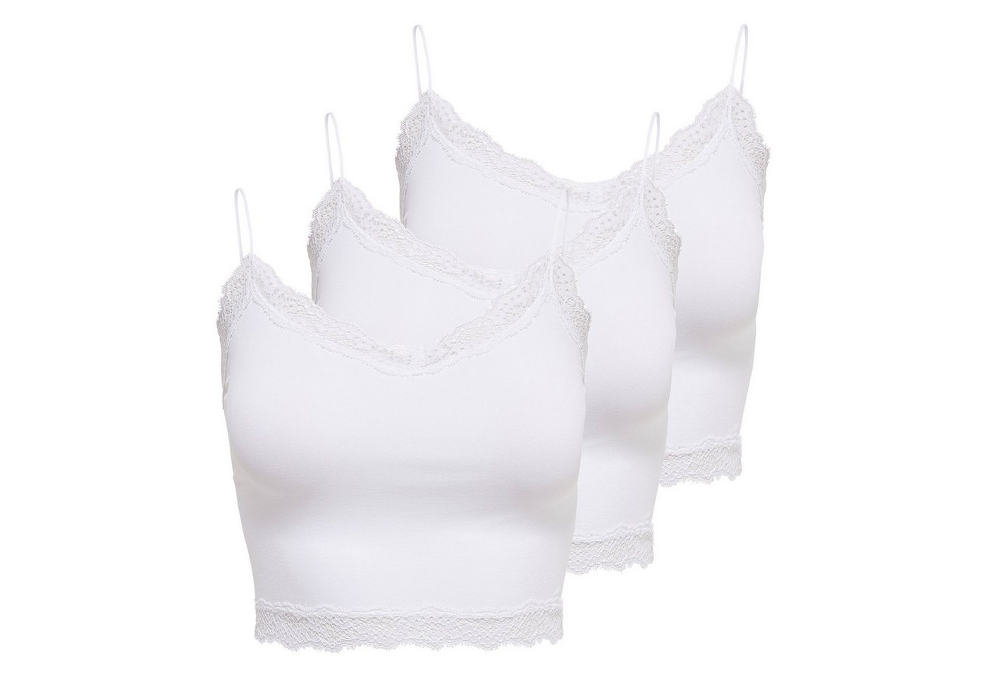 ONLY T-Shirt Damen T-Shirt 3er Pack Polyamid (Packung, 3er Pack) von ONLY