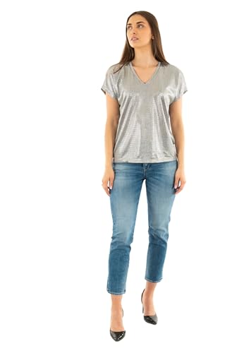 ONLY T-Shirt Mirinda Light Grey Melange Silver Metallic, grau, 42 von ONLY