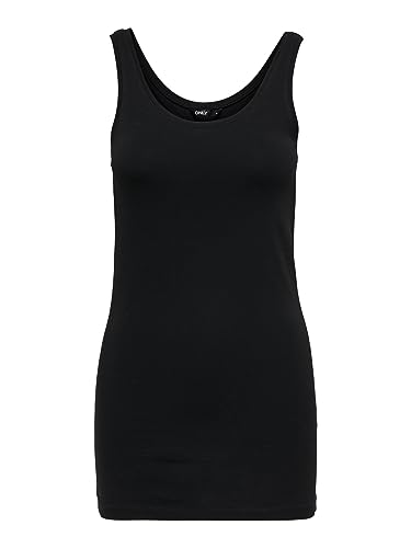 ONLY Damen Tank Top Lang in Schwarz 1er 2er 3er 4er 5er Pack 15239691, Größe:XS, Menge:1 von ONLY