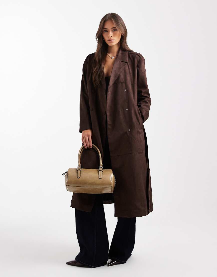 ONLY - Trenchcoat aus Wildlederimitat in Schokobraun-Brown ONLY - Trenchcoat aus Wildlederimitat in Schokobraun-Brown von ONLY