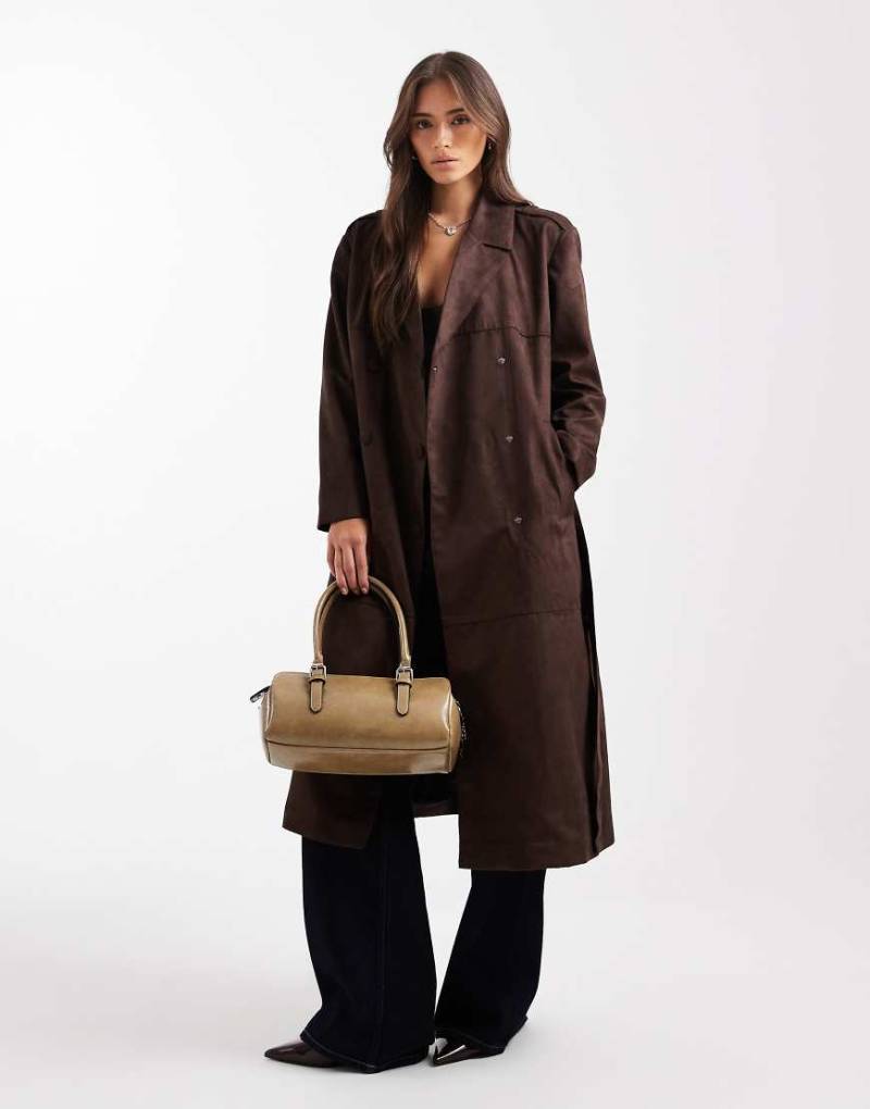 ONLY - Trenchcoat aus Wildlederimitat in Schokobraun-Brown ONLY - Trenchcoat aus Wildlederimitat in Schokobraun-Brown von ONLY