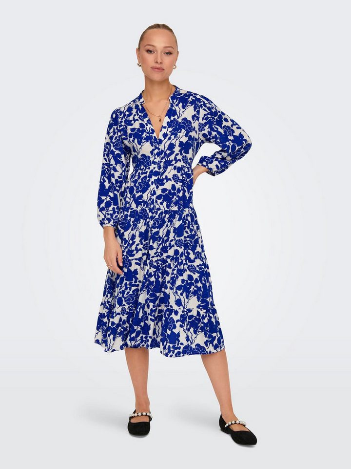 ONLY Tunikakleid ONLMILANA – Tunikakleid aus Viskose mit geblümtem Print geblümt, modisch, loose fit, Viskose, V-Ausschnitt von ONLY