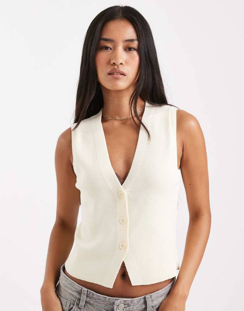 ONLY - Strickweste in Buttermilchweiß-Neutral von ONLY