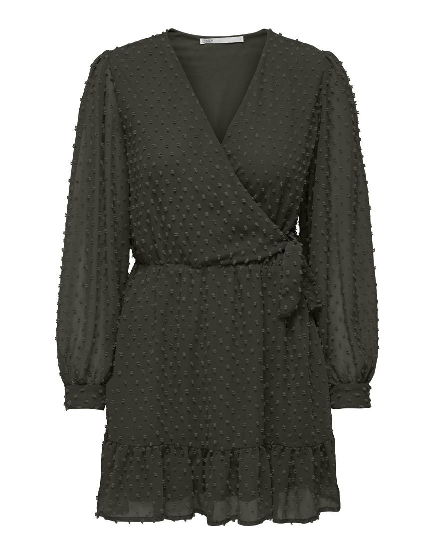 ONLY - Wickelkleid in Grün von ONLY