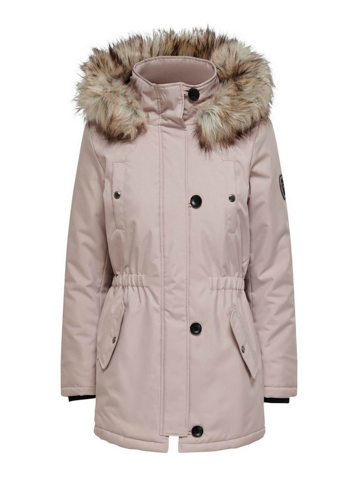 ONLY Winterjacke Only Damen Winter-Jacke OnlIris einfarbiger Parka Mantel Fellkapuze von ONLY