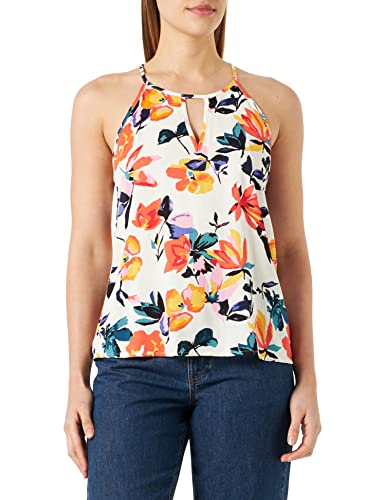 ONLY Women's ONLALMA Life VIS S/L Keyhole Top, Tofu/AOP:Tofu AOP Fleur, 38 von ONLY