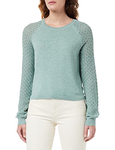 ONLY Women's ONLANA Life SEAWOOL L/S KNT Pullover Sweater, Blue Surf/Detail:W. Melange, L (2er Pack) von ONLY