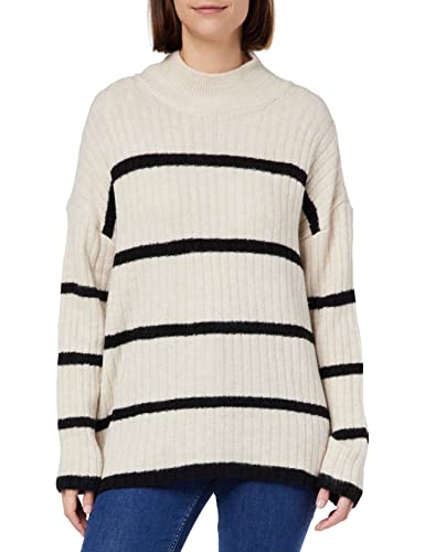 ONLY Women's ONLANNA LS HIGH Neck CS KNT Pullover Sweater, Whitecap Gray/Detail:Melange w Black Stripes, XS ONLY Women's ONLANNA LS HIGH Neck CS KNT Pullover Sweater, Whitecap Gray/Detail:Melange w Black Stripes, XS von ONLY
