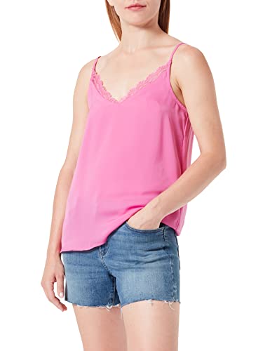 Only Women's ONLANNA SL Mix LACE Singlet WVN T-Shirts & Tops, Super Pink, S von ONLY