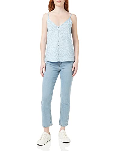ONLY Damen Onlastrid Singlet WVN Noos, Chambray Blue/AOP:Lone Flower,34 von ONLY