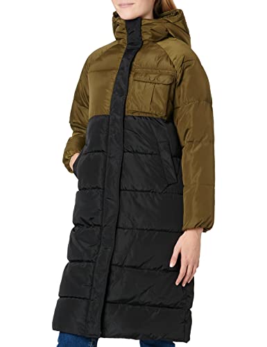 ONLY Women's ONLBECCA Long Puffer CC OTW Steppjacke, Dark Olive/Detail:Lower Part/Black, M von ONLY