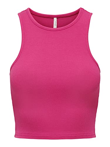 ONLY Women's ONLBELIA S/L Crop Box JRS Top, Fuchsia Purple, L von ONLY