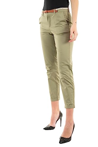 ONLY Women's ONLBIANA Cotton Belt Chino CC PNT Chinohose, Aloe, 40W / 32L von ONLY