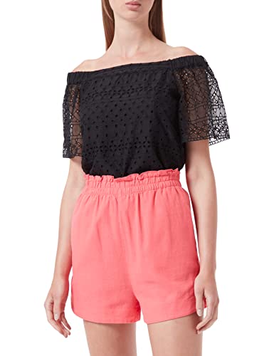 ONLY Women's ONLCARO HW PB Linen Blend PNT Shorts, Calypso Coral, XL ONLY Women's ONLCARO HW PB Linen Blend PNT Shorts, Calypso Coral, XL von ONLY