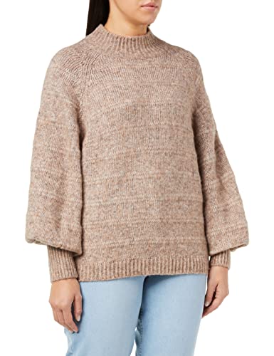 ONLY Damen ONLCELINA Life L/S HIGH CC KNT Pullover, Chestnut/Detail:W. Melange, L von ONLY