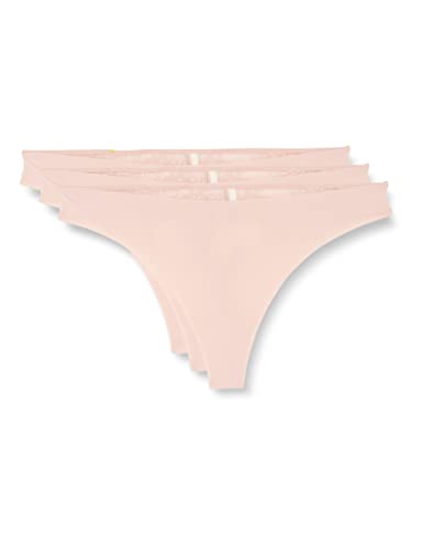 ONLY Women's ONLCHLOE LACE S.Skin Thong 3-Pack Tanga, Sepia Rose/Pack:+2X Sepia Rose, L von ONLY