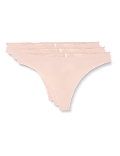 ONLY Women's ONLCHLOE LACE S.Skin Thong 3-Pack Tanga, Sepia Rose/Pack:+2X Sepia Rose, XL von ONLY