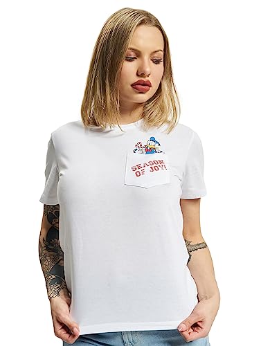 ONLY Women's ONLDISNEY S/S Christmas Box JRS Shirt, Bright White/Print:Donald, M von ONLY