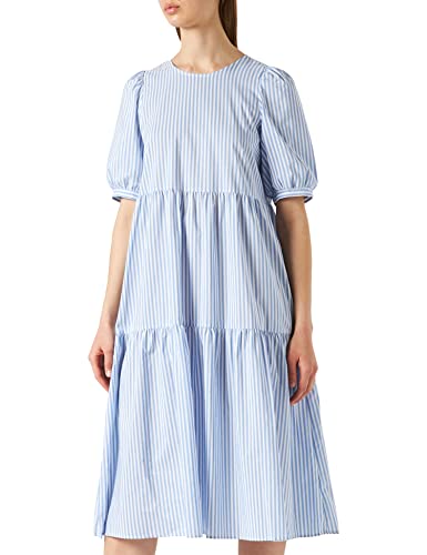 ONLY Women's ONLDITTE Life 2/4 MIDI Dress WVN NOOS Kleid, Cloud Dancer/Stripes:Blue Stripes, XS von ONLY