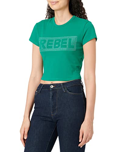 ONLY Women's ONLERIN S/SSHORT Rhinestone TOP Box JRS T-Shirt, Lush Meadow/Detail:Rhinestone Rebel, XS von ONLY