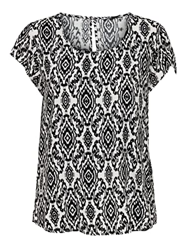 ONLY Women's ONLGUSTA Life S/S NOOS PTM Top, Cloud Dancer/AOP:Ikat, XS ONLY Women's ONLGUSTA Life S/S NOOS PTM Top, Cloud Dancer/AOP:Ikat, XS von ONLY