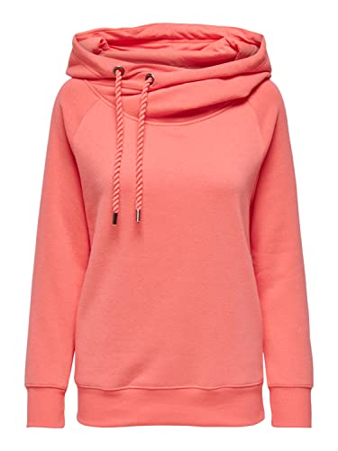 ONLY Women's ONLJALENE L/S Hoodie SWT NOOS Hooded Sweatshirt, Georgia Peach, S von ONLY