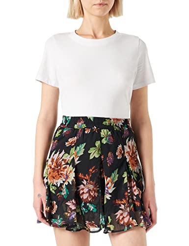 ONLY Women's ONLJAMILA Flowy Skirt PTM Kurzer Rock, Black/AOP:New Blossom, M von ONLY