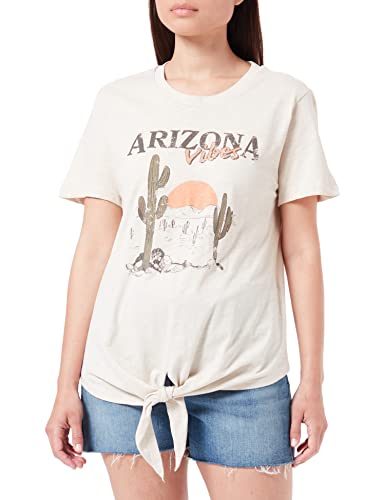 ONLY Women's ONLKARINA S/S Desert Knot TOP Box JRS T-Shirt, Pumice Stone/:Arizona, XS von ONLY