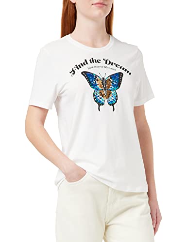 ONLY Women's ONLKITA REG S/S Butterfly TOP Box JRS T-Shirt, Bright White/Print:Dream, M (4er Pack) von ONLY