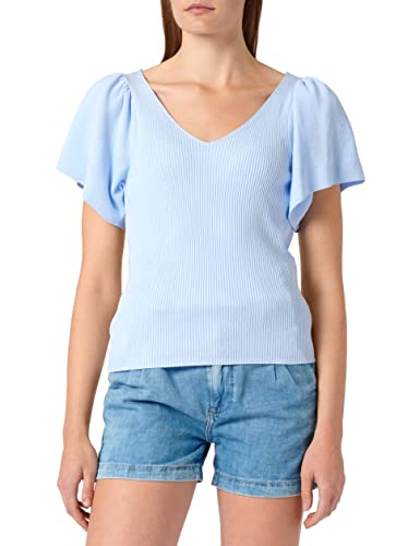 ONLY Damen ONLLEELO S/S Back KNT NOOS Pullover, Cashmere Blue, M von ONLY