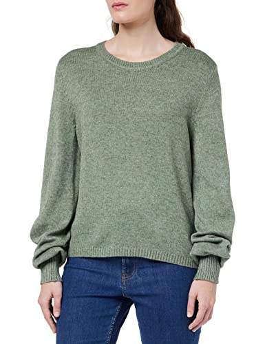 ONLY Women's ONLLEVA L/S Balloon EX KNT Pullover, Balsam Green/Detail:Melange, S von ONLY