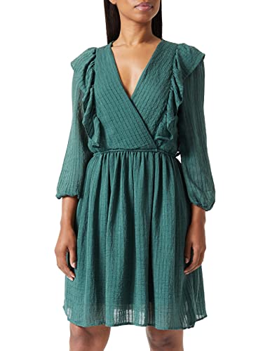 ONLY Women's ONLLONDON 3/4 Ruffle Dress NOOS WVN Kleid, Trekking Green, XS von ONLY