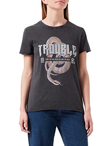 ONLY Damen ONLLUCY REG S/S JRS NOOS Top, Black/Print:Trouble Snake,XS ONLY Damen ONLLUCY REG S/S JRS NOOS Top, Black/Print:Trouble Snake,XS von ONLY