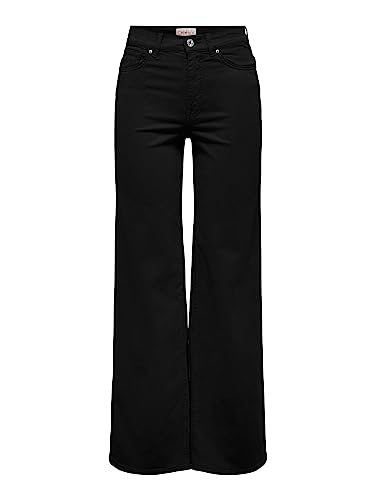 ONLY Women's ONLMADISON HW Wide COL Long PNT Hose (as3, Waist_Inseam, m, Numeric_32, Black) von ONLY