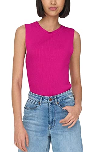 ONLY Damen Geripptes Cropped Top Kurzes T-Shirt Rundhals Oberteil Ärmellos ONLMAJLI von ONLY