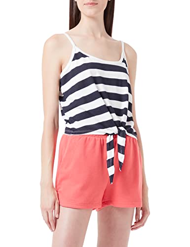 ONLY Women's ONLMAY S/L Knot Short Stripe JRS Top, Night Sky/Stripes:Cloud Dancer (kia), L von ONLY