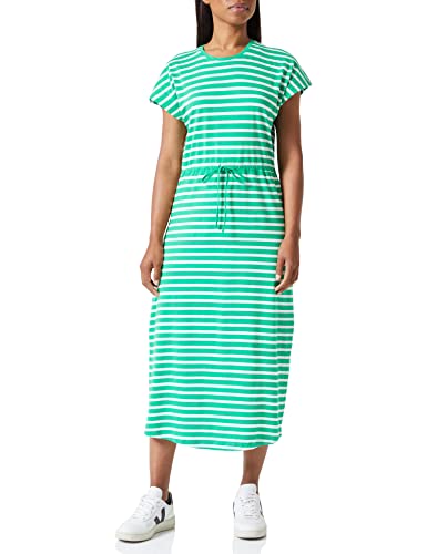 ONLY Women's ONLMAY S/S Dress Box JRS Midi Kleid, Kelly Green/Stripes:Cloud Dancer (dina), S von ONLY